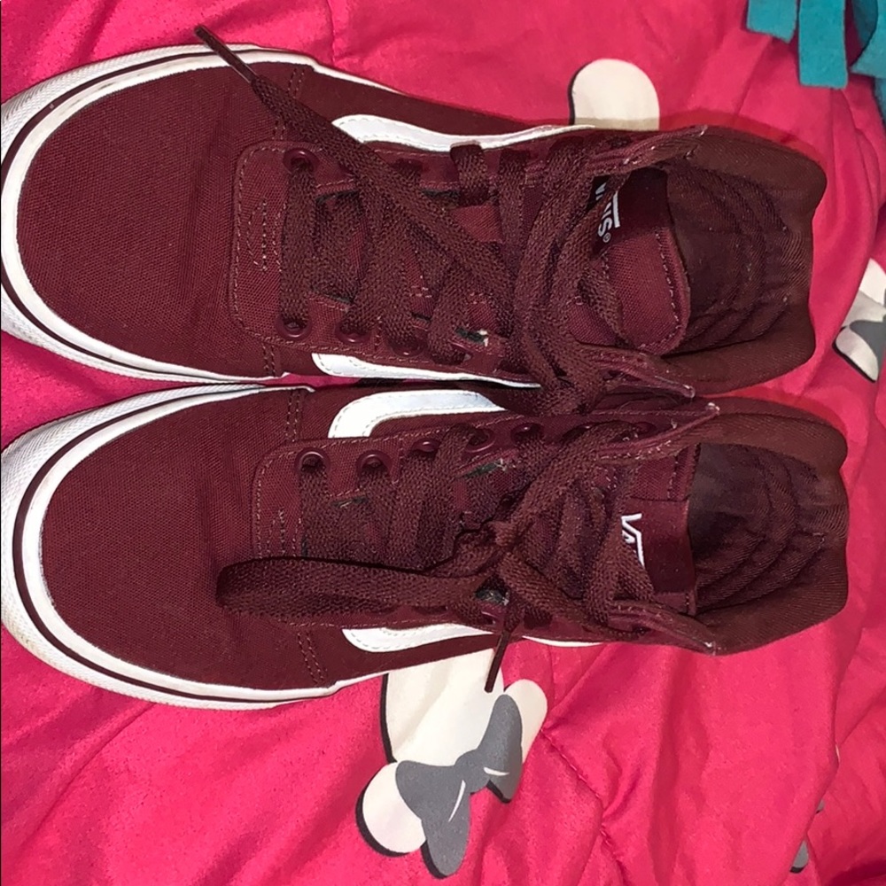 Burgundy high top vans